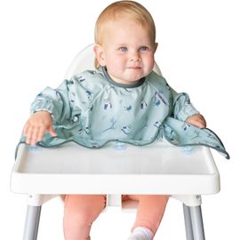 Cover & Catch¿ Bavoir Couvrant Pour Bébé. Bavoir D'alimentation Avec Manches. Se Fixe Sur Les Chaises Hautes. Bavoirs À Manches. Bavoirs Dme Pour Chaise Haute De Nourrisson, Bébé Et Enfant.
