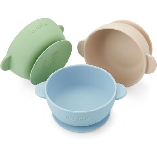 Kalanka-Ensemble De 3 Bols Pour Bébés Avec Ventouse | Bol Alimentaire En Silicone Pour Bébés, Enfants En Bas Âge Et Tout-Petits (Bleu Vert Marron)