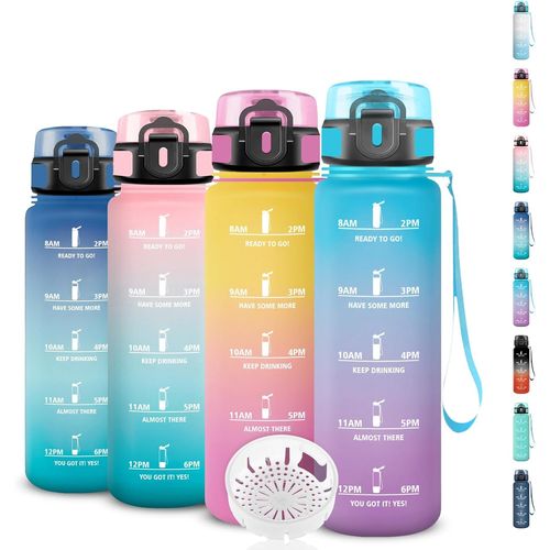 Kalanka-Bouteille, Gourde Enfant, Gourde 500ml Anti-Fuite, Gourde Graduée Pour 1 Journee, Bouteille D'eau De Motivation, Facile À Nettoyer, Gourde Graduée, Bouteille D'eau Pour Running, Voyage, École