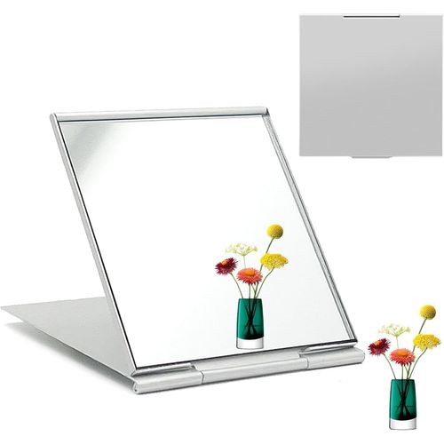 Kalanka-Laeeyin Petit Miroir De Voyage Compact, Pliable, Ultra Fin Et Durable, Adapté Pour Le Maquillage, Le Bureau, Le Rasage, Le Camping (1 Pièce De 10,5 X 10 Cm) 