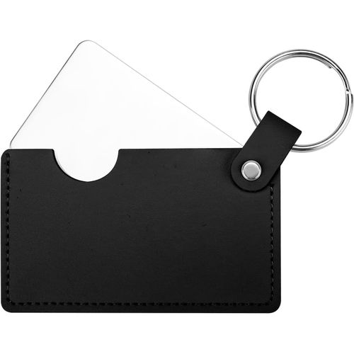 Kalanka-Miroir Rotatif En Acier Inoxydable Pour Cartes De Crédit Avec Cuir Synthétique Et Porte-Clés, Mini Miroir De Poche Compact Incassable Pour Sac À Main, Petit Miroir De Maquillage Pour Homme Et 