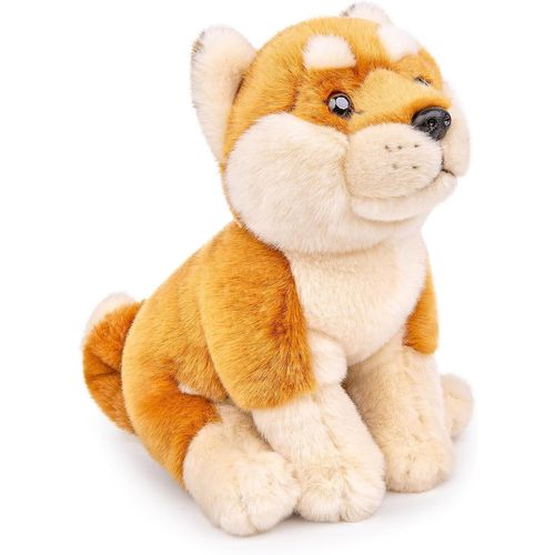 KALANKA-Peluche Chien Shiba Inu 18cm/7" Jouet en Peluche de Chien Shiba Inu réaliste Bel Animal Cadeaux Mignons et Doux pour Enfants garçons et Filles Éducatif interactif Confortable Chien Brun