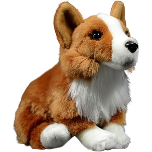 KALANKA-Peluche Chien Corgi 30cm/12 Jouet en Peluche de Chien Corgi réaliste Bel Animal Cadeaux Mignons et Doux pour Enfants garçons et Filles Éducatif interactif Confortable Chien Corgi Brun