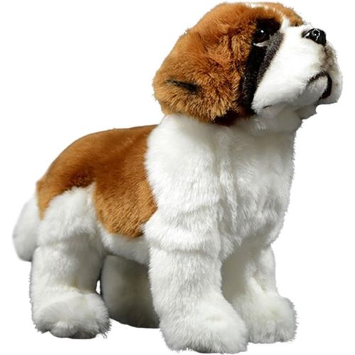 KALANKA-Peluche Chien Saint-Bernard 26cm/10 Jouet en Peluche de Chien Saint-Bernard réaliste Bel Animal Cadeaux Mignons et Doux pour Enfants garçons et Filles Éducatif interactif Confortable Brun