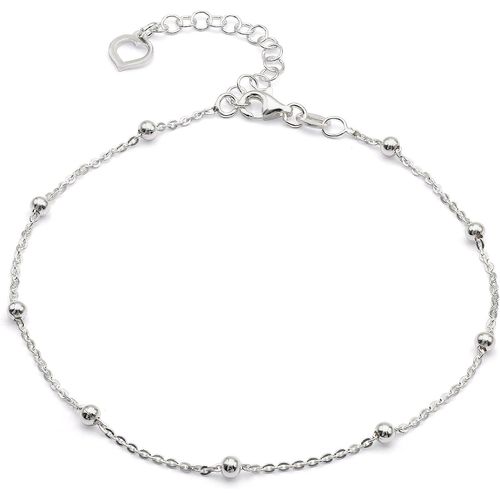 Tianyi-® - Bracelet De Cheville Femme Avec Perles En Argent 925 Ou Plaqué Or 18 Carats - Longueur Réglable