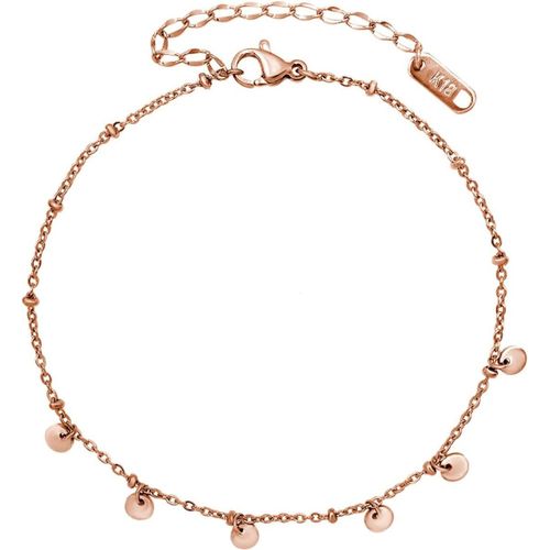 Tianyi-Chaîne De Cheville Pour Femme En Acier Inoxydable Plaqué Or 18 Carats 20cm/25cm À 30cm En Or/Or Rose/Argent Chaîne De Cheville En Couches Avec C?Ur/Zirconium/Spmiley/Biscuit