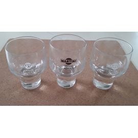 Lot De 3 Verres Martini On The Rockes (Vintage )