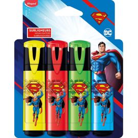 4 Surligneurs Superman Aux Couleurs Éclatantes - Pointe Biseautée - Surligneurs Longue Durée Pour Usage Scolaire Et Professionnel - Jaune + Rouge + Vert + Bleu[Z175]
