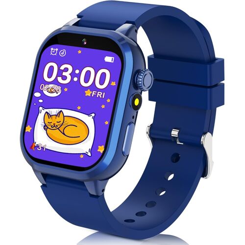 JGD-Montre Connectée Enfant, Montre Intelligente Enfant Filles Garçons avec 32 Jeux, MP3 Lecteur de Musique, Caméra, 13 Réveil, Podomètre, IP68 étanche MontreEnfants Jouets Cadeaux d'anniversaire 3-1