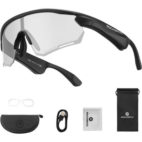 Lunettes Soleil Photochromiques Sport Bluetooth, Cyclisme Lunettes Anti-Uv400 Avec Audio Bluetooth Smart Glasses Unisexe Pour Vélo Vtt Course Golf Pêche Sports De Plein Air[Z3401]
