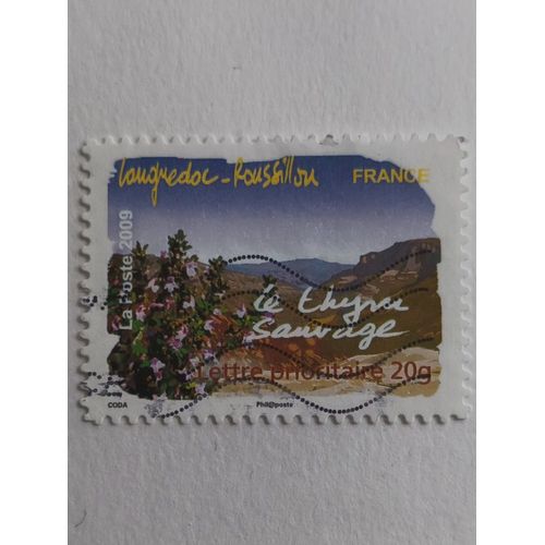 R6 - Oblitéré France Autoadhesif N°305 - Année 2009 -" Flore Des Régions : Le Thym Sauvage ".