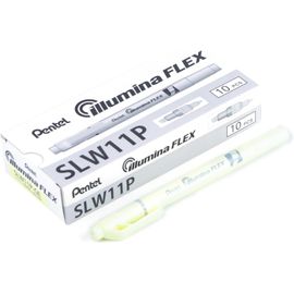 Illumina Flex Slw11p Surligneur Bi-Pointe Pastel, Jaune, Lot De 10[Z452]