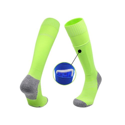 Pack De 2 Paires De Chaussettes De Football Professionnelles À Poches Intégrées - Protège-Tibias Intégrés Pour Adultes Et Enfants - Portable Et Léger