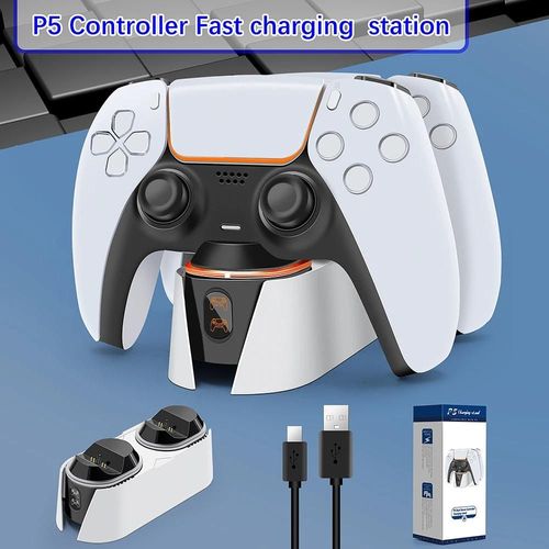 Station De Charge Pour Manette Ps5, Chargeur Rapide, Double Fouet, Manette S6, Pipeline 5v, Lumière Respiratoire Led, Playstation 5, Gampad-Black