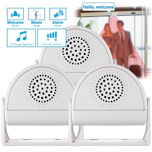 Fuers sans fil 32 chansons musique invité bienvenue sonnette carillon PIR capteur de mouvement alarme pour magasin entrée sécurité détecteur infrarouge - Type 3pcs