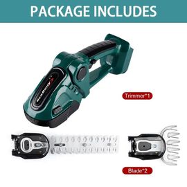 NEWBENY 2 en 1 taille-haie électrique tondeuse à gazon ménage jardin arbustes ciseaux herbe ciseaux outil électrique pour Makita 18V batterie-Green-NO Battery