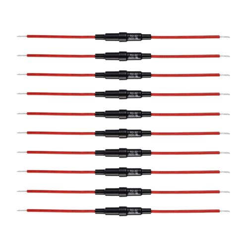 5x20 mm porte-fusible en ligne Type de vis avec fil rouge 16 AWG 150 Pcs+ fusibles en verre soufflé rapide 250V 10 Pcs