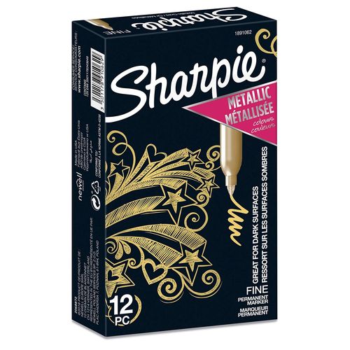 Sharpie Lot De 12 Marqueurs Permanent Fine Métallisé, Argent