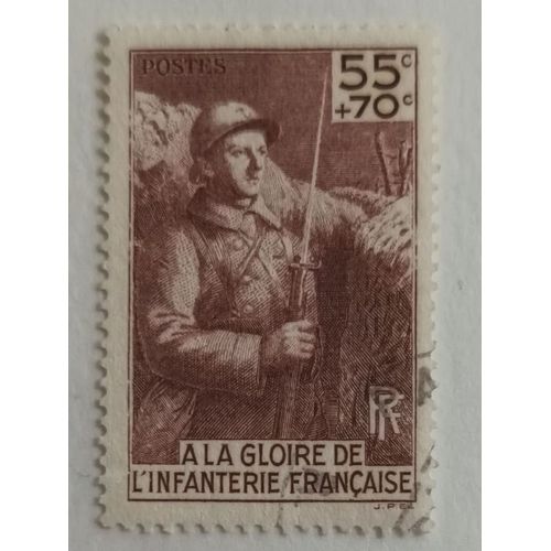 R11 - Oblitéré France N°386 - Année 1938 -" Pour L'Érection D'Un Monument Pour L'Infanterie ".