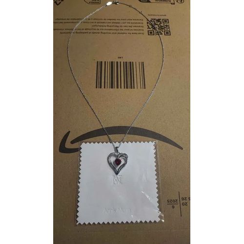 Am Annis Munn 925 Sterling Silver Heart Necklace For Women Birthstone Necklace Double Heart Silver Necklaces For Women Jewelry Gifts For Women Mum Her