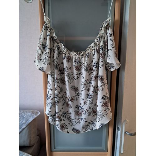 Tunique Neuve Taille 46 Beige Motif Floral