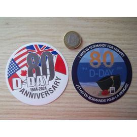 Lot 2 Autocollants 80 Éme Anniversaire D-Day Collection Militaire