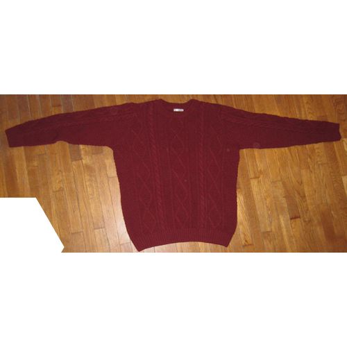 Pull Ample Bordeaux Damart Taille L 30 Pour Cent Laine