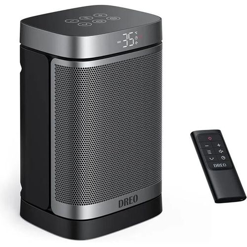 Dreo Chauffage d'appoint Atom One, Oscillant sur 70, Electrique, Radiateur ceramique PTC avec thermostat, Minuterie 1-12 h, Telecom