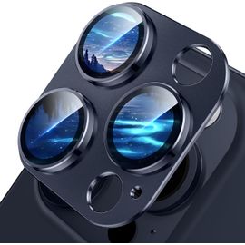JGD-Caméra Objectifs Protecteur pour iPhone 15 Pro/iPhone 15 Pro Max Verre Trempé Individuelle Métal Bague Anti-Rayures D'écran 9H Film Protection de lentill pour appareil photo Bague en
