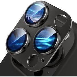JGD-Caméra Objectifs Protecteur pour iPhone 15 Pro/iPhone 15 Pro Max Verre Trempé Individuelle Métal Bague Anti-Rayures D'écran 9H Film Protection de lentill pour appareil photo Bague en