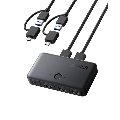 commutateur KVM permet le passage entre 2 ordinateurs avec un simple clic. Avec câble USB-A 2-en-1 et 3 ports USB 3.0,il assure transfert rapide pour ordinateurs,claviers,souris,et plus