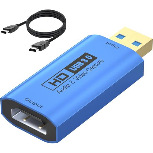 Carte d'acquisition vidéo Carte de Capture 4K HDMI vers USB 2.0,Capture vidéo 1080P 60FPS pour Les Jeux,Le Streaming,l'enseignement,la vidéoconférence