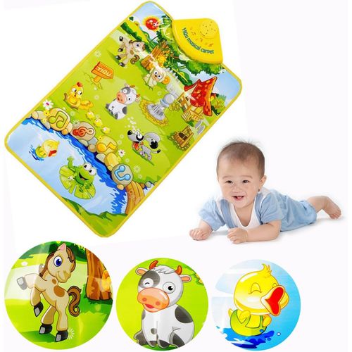 JGD-Mignon Ferme Animaux Musical Musique Touch Play Chant GymTapis Mat Jouet pour Bébé Enfants