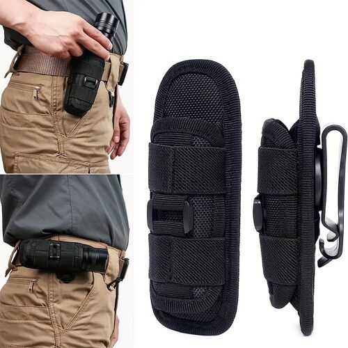 Kalanka-Porte Lampe Tactique Support De Lampe De Poche Rotatif À 360° Étui Pour Lampe De Poche Matière En Nylon Pochette Tactique Pour Camping Randonnée Escalade Chasse Cadeau Noel Homme