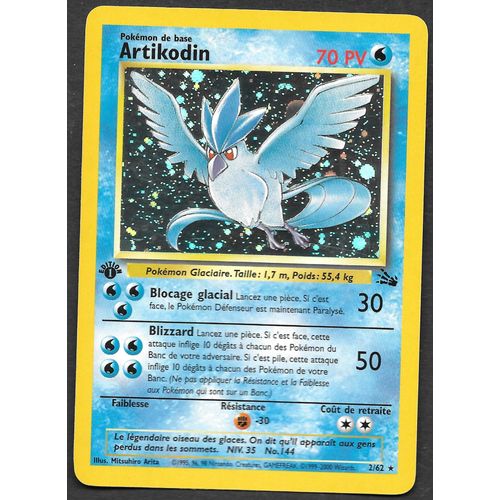 Carte Pokemon Artikodin 2/62 [Holo - Premiere Edition 1] - Fossile Wizards (Vf)