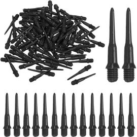 100 pièces Flechette Pointe Plastique,Embout Flechette Plastique,Pointe Flechette Plastique,Flechettes pour Cible Electronique,especially stable and long-lasting (27MM) (Noir)