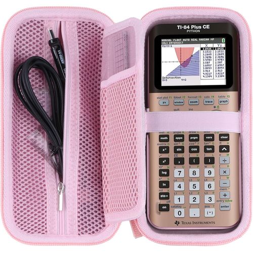 Dur Étui de Protection pour TI-NSPIRE CX II-T/TI-Nspire CX CAS/TI-84 Plus CE-T/TI-84 Plus CE/TI-89 Titanium Calculatrice Graphique (Rose)