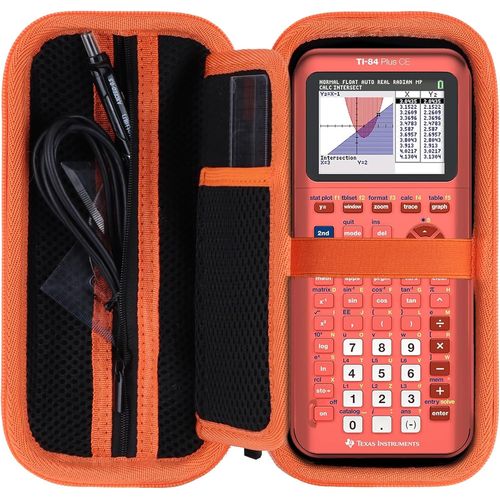 Dur Étui de Protection pour TI-NSPIRE CX II-T/TI-Nspire CX CAS/TI-84 Plus CE-T/TI-84 Plus CE/TI-89 Titanium Calculatrice Graphique (Noir + Orange)