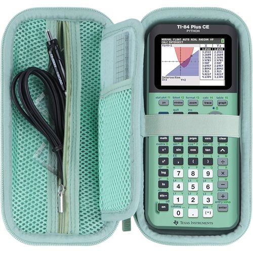 Dur Étui de Protection pour TI-NSPIRE CX II-T/TI-Nspire CX CAS/TI-84 Plus CE-T/TI-84 Plus CE/TI-89 Titanium Calculatrice Graphique (Vert Clair)