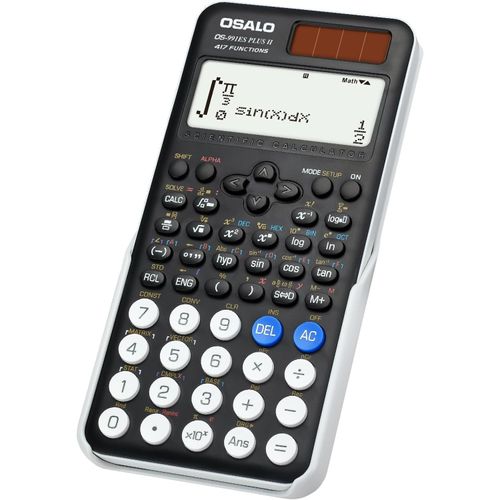 Calculatrice Scientifique,417,Fonction 10 + 2 Chiffres,Affichage écrit,Calculatrice Solaire et Batterie,étui de Protection pour l'école,Noir (OS 991ES Plus 2ème édition)