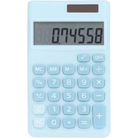 Mini Calculatrices de Poche,Calculatrices,Batterie Solaire à 8 Chiffres,Calculatrice de Poche à Double Alimentation avec Grand Écran LCD,Grand Bouton Sensible (Bleu)