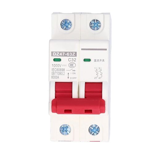 KUIU-Disjoncteur Miniature 1000V Dc 32A 2P Din Rail Mount Protection Contre Les Surcharges À Domicile Interrupteur D'Air Pour Lignes De Distribution D'Éclairage Résidentiel Système Pv Solaire