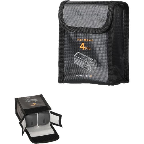Lipo Batterie Coffre-Fort Sac Pour Dji Mavic 4 Pro Lgnifuge Antidéflagrant Housse Boîte De Rangement Chargement Sécurisés Sac De Rangement Accessoires Pour Drone (Pour 2 Batteries)-Marque Générale