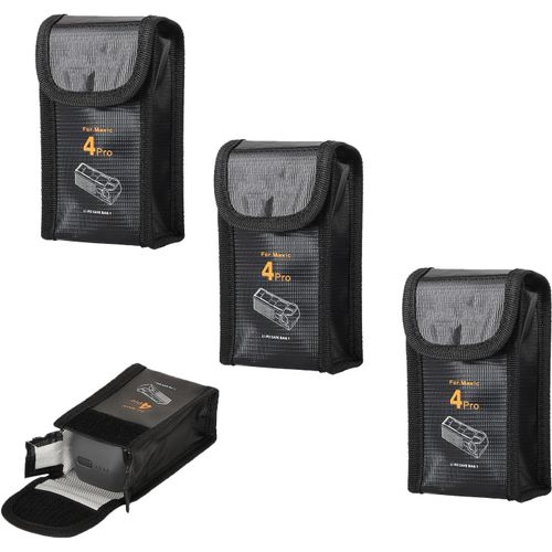 Sac Anti-Déflagrant Fireproof Pour Batterie Lipo Pour Dji Mavic 4 Pro Drone Batteries (Pour 1 Batterie*3)-Marque Générale
