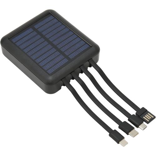 20000mah Solar Powerbank,Banque D'alimentation Avec 4 Câbles Chargement Rapide Usb C Portable 2 Sormes Pour Le Camping Extérieur (Black)