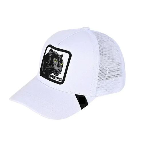 Animal Baseball Cap Summer Travel Peaked Cap Men's Embroidery Hip-Hop Cap Couple Style Sun Visor Adjustable Trucker Mesh Cap--Baozi-Blanc