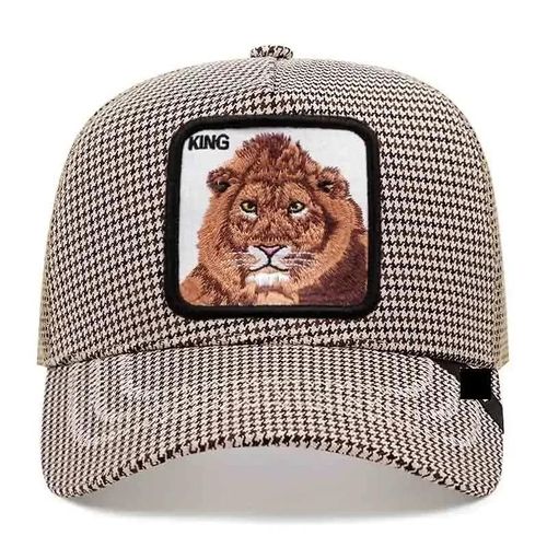 Animal Baseball Cap Summer Travel Peaked Cap Men's Embroidery Hip-Hop Cap Couple Style Sun Visor Adjustable Trucker Mesh Cap--King-Gewen