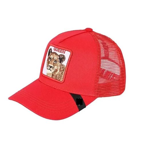 Animal Baseball Cap Summer Travel Peaked Cap Men's Embroidery Hip-Hop Cap Couple Style Sun Visor Adjustable Trucker Mesh Cap--Queen-Rouge