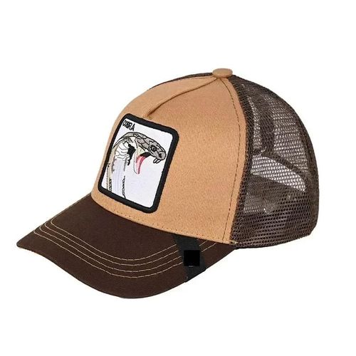 Animal Baseball Cap Summer Travel Peaked Cap Men's Embroidery Hip-Hop Cap Couple Style Sun Visor Adjustable Trucker Mesh Cap--She-Khaki
