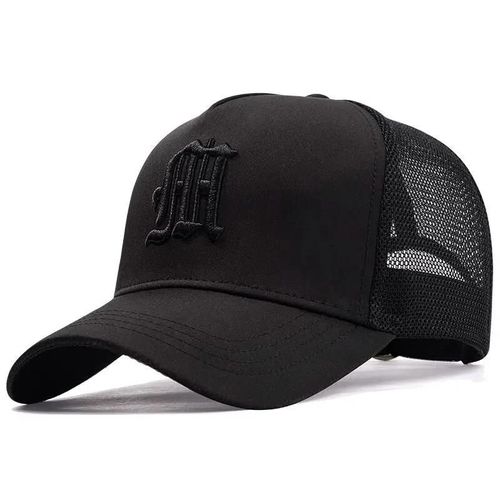 Casquette De Baseball Pour Hommes, Chapeau D'été Fin Et Haut, Tendance, Grande Tête, Clôture, Maille Respirante, Protection Solaire, Nouvelle Collection-Réglable-Noir